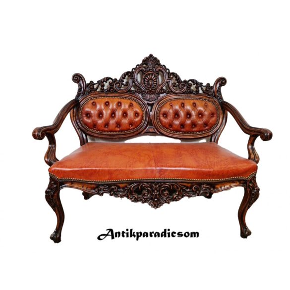 Csodaszép antik barokk bőr kanapé